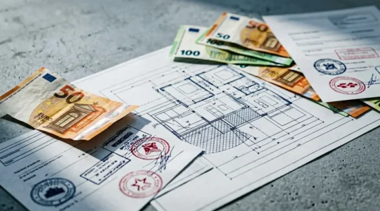 Concept visuel representant les couts caches et frais annexes lors d'un achat immobilier sur plan